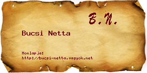 Bucsi Netta névjegykártya